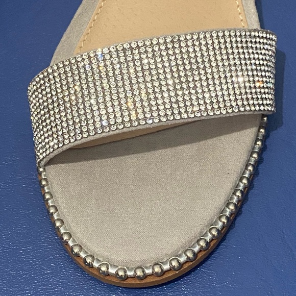 New Steve Madden Benefit crystal/rhinestone heeled sandal, gray/silver - Picture 11 of 14